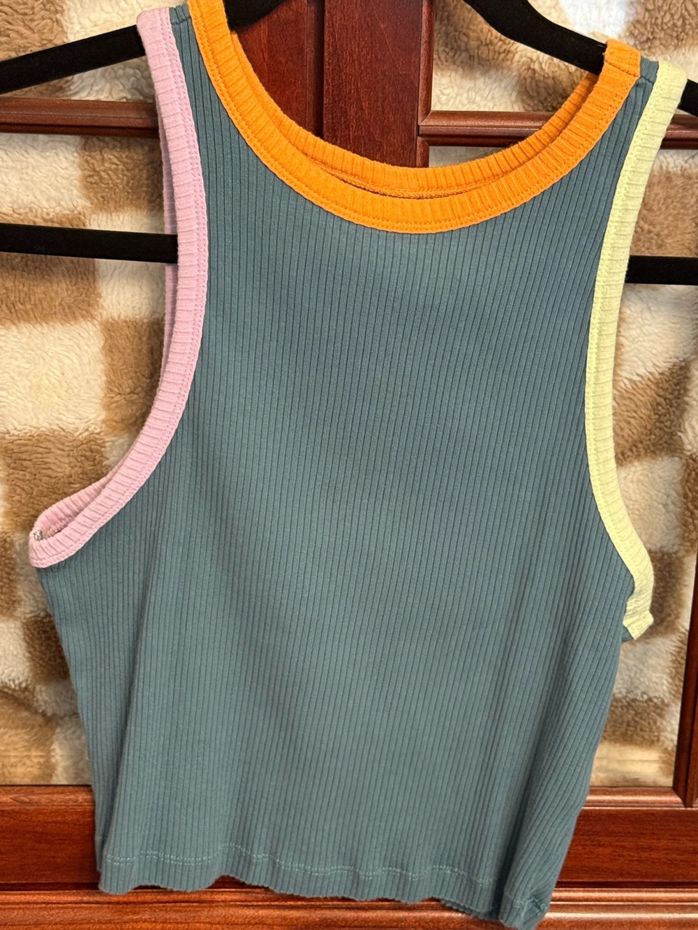 wild fable Ribbed Contrast-Trim Tank Top